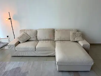 IKEA KIVIK 4-seat sofa with chaise longue, Tresund light beige
