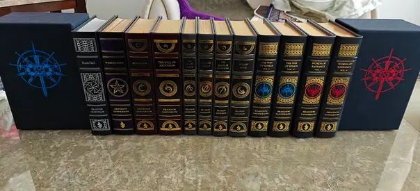 Brandon Sanderson Signed Cosmere Leatherbound Collection – 10 Books