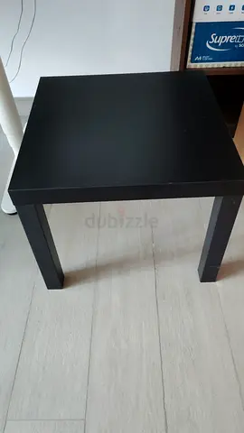 Small black square side table / bedside table - good condition