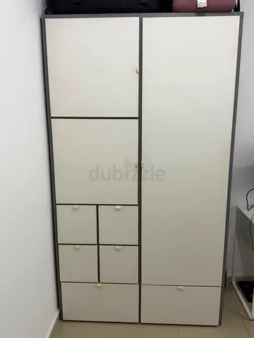 IKEA VISTHUS Wardrobe | 122 × 59 × 216 cm | Grey & White | Spacious Storage