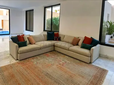 Stylish Comfort Crate&Barrel Lounge deep Corner Sofa Beige