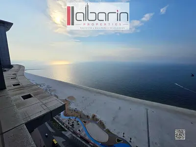 Duplex apartment for sale on the Ajman Corniche with a direct sea view; available for purchase via cash payment or through an installment plan