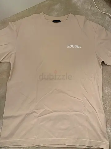 Jacquemus beige logo T-shirt - s size (preowned)