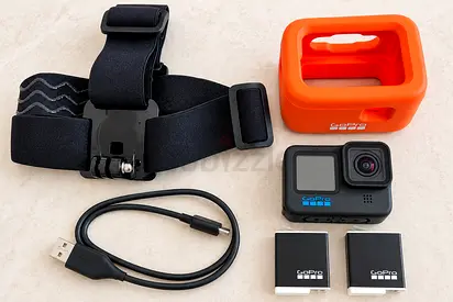 GoPro HERO 11 Black camera with head strap, 2 batteries, floaty and USB cable