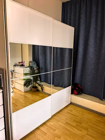 IKEA White Sliding Wardrobe with Mirror PANELS
