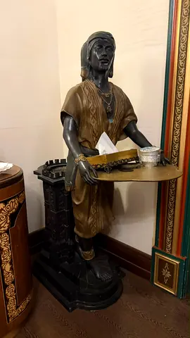 Large Bronze-Style Figurine Butler/Server Statue — Decorative Collectible