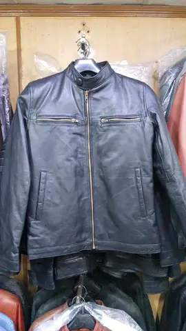 Black Brown Real Leather Jacket - Men's Classic Biker Style