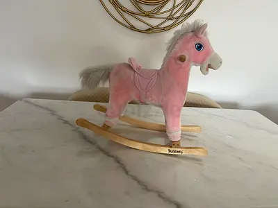 Pink plush rocking horse for toddlers - gentle used