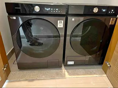 Samsung Bespoke 11.5kg Washer / 9kg Dryer, Stainless Steel Washer Dryer Sat With Wi-fi Smart System