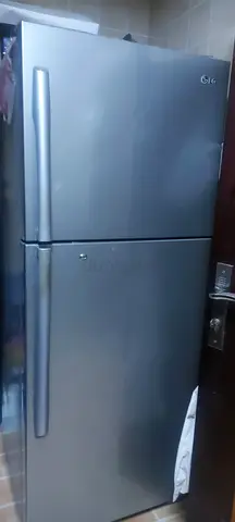 LG Double Door Refrigerator - Top Freezer, Grey, Good Condition