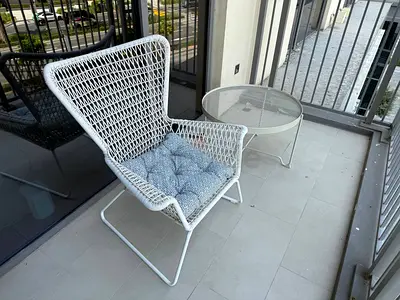 Balcony 2 armchairs 1 sofa 1table pillows IKEA