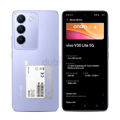 Vivo V23 Lite 5G - 256GB, 12GB RAM, Purple (Like New)