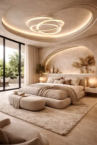Modern luxury 180*200 king size begei boucle bed