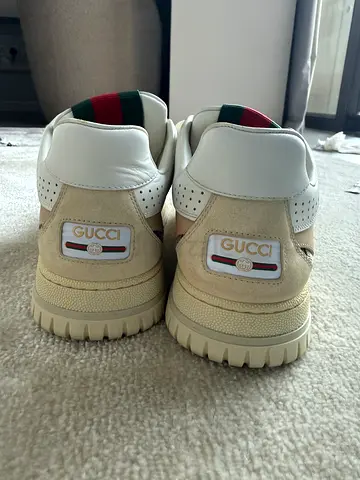 Gucci white/beige leather platform sneakers - used, good condition