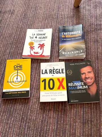 Collection of 5 Personal Development & Self-Help Books (French/English mix)