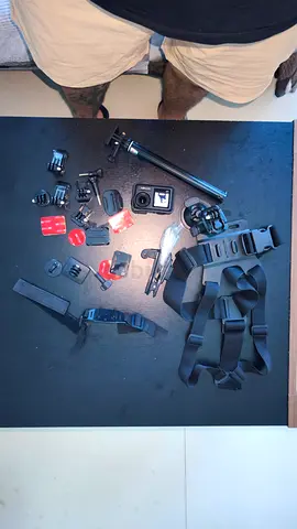 Dji Action 4 camera mounts and accessories bundle with chest strap and selfie stick