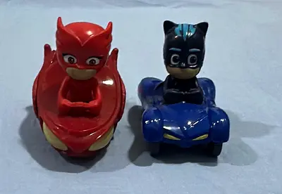 PJ Masks Owlette and Catboy Mini Cars — Pair of Small Toy Vehicles