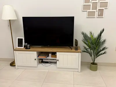 TV for Sale +TV Cabinet +Gold Floor Lamp+Palm Decorative Pot(gift)