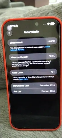 I phone 17 pro max 512 gb / 100 percent battery first use last Feb 2026 price 5200 aed negotiable
