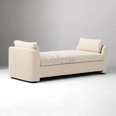 Modern cream boucle daybed / Ottoman