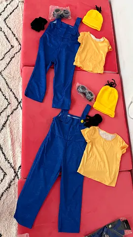 Kids Minions costumes full set, size 105-110 sm + extra accessories for family
