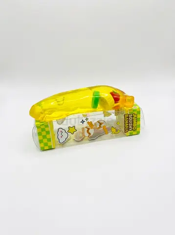 Unique Jumbo Transparent Banana Squishy Toy with Fruit Slices Inside (ASMR Stress Reliever)