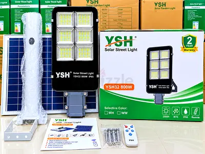 YSH Solar Street Light 800W with Remote & Solar Panel - New