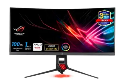 ASUS ROG Strix XG35VQ is a 35-inch curved ultrawide gaming monitor featuring a 3440 x 1440 UWQHD res