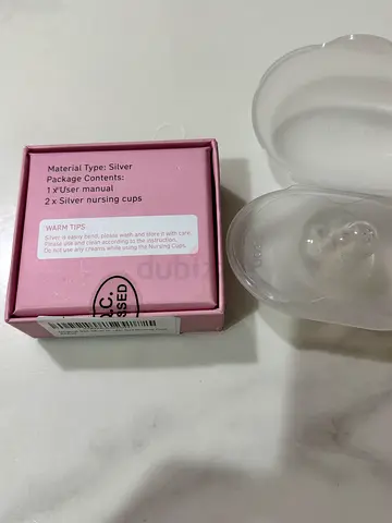 Unused Silver Nursing Cups and used once nipple shield