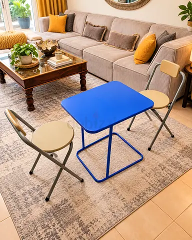 3-Piece Dining Table Set with 2 Folding Chairs – Compact Kitchen, Study & Apartment Furniture