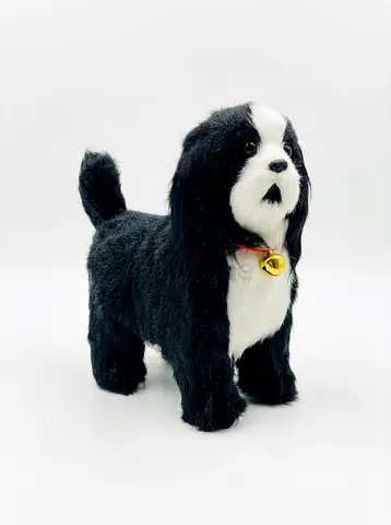 Interactive Electronic Plush Dog Toy (Black & White) - Sings, Walks & Barks