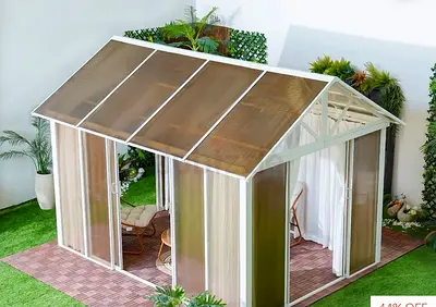 Used outdoor garden gazebo / sunroom with polycarbonate panels — good condition