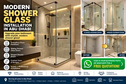 MODERN SHOWER GLASS INSTALLATION – ABU DHABI