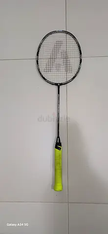 Used Ashaway Badminton Racket with Yellow Grip - Good Condition