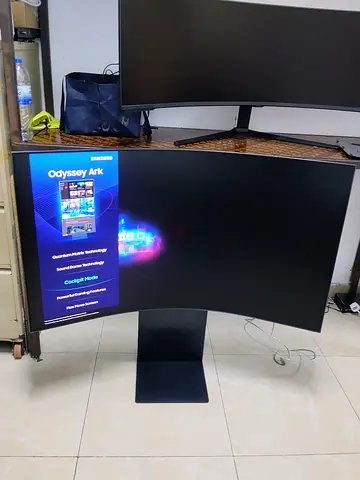 The Samsung Odyssey Ark 2nd Gen Monitor (Model G97NC) is a massive 55-inch curved 4K UHD gaming and