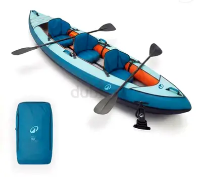 Inflatable 3‑Person Kayak with Paddles and Carry Bag