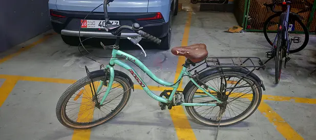 Used adult commuter bicycle - single speed, mint green