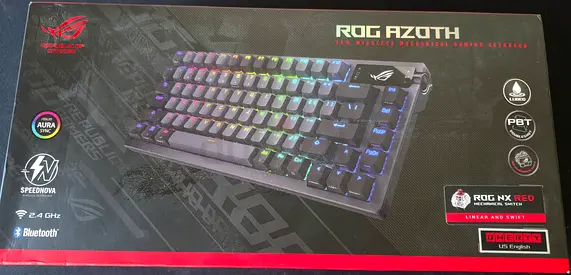 ASUS ROG Azoth 75 Wireless DIY Custom Gaming Keyboard, OLED display, Gasket-Mount, Three-Layer Dampe