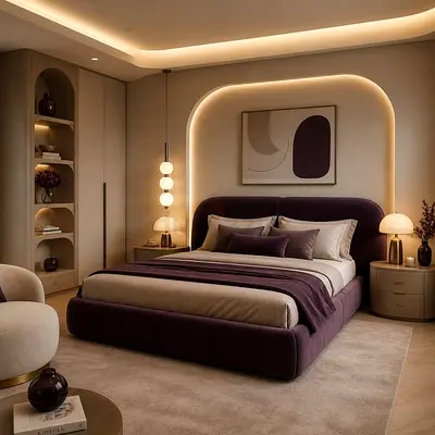 New beautiful 180*200 king size plum velvet covered bed