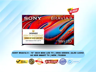 Sony BRAVIA 9 – 75″ Inch Mini LED TV | XR90 Series | QLED 120Hz 4K HDR Smart TV | New | 75XR90