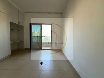 شقة غرفة وصالة بالقصباء الشارقة | جديدة ثاني ساكن | بلكونتان بإطلالات مفتوحة | غرفة ماستر | جيم ومسبح مجاني