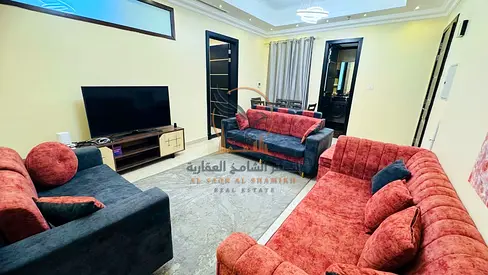 Ajman Al Rawda 3, furnished apartment, 3 bedrooms and a living room, new furniture, including bills and internet.