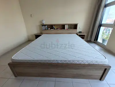 King bed frame with mattress, dressing table with mirror in good condition (available by 5-7th Nov)