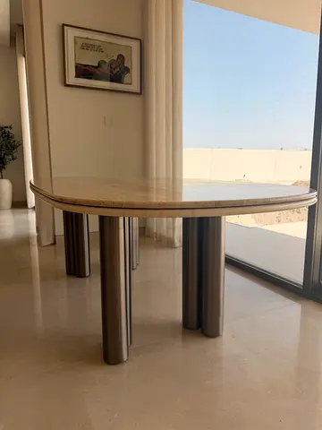 Marble Top Dining Table with Steel Legs - brand new!! Paid 8500.