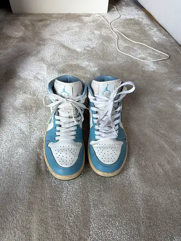 jordan Light blue and white high-top sneakers, lightly used