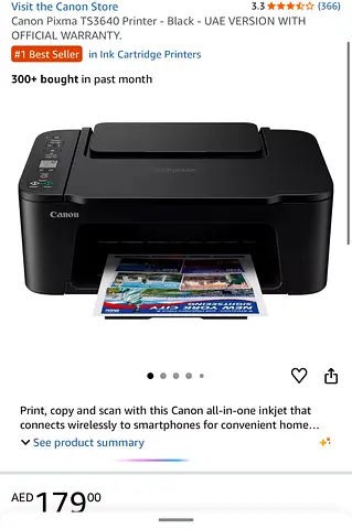 Printer Canon PIXMA TS3640 All-in-One Inkjet Printer - WiFi, Print/Scan/Copy