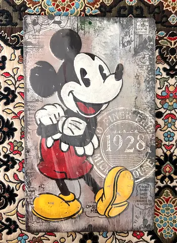 Vintage-style Mickey Mouse Wall HANGING METAL Canvas LIMITED EDITION