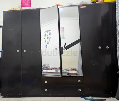 URGENT SALE...Large dark wooden wardrobe with mirror and drawers
