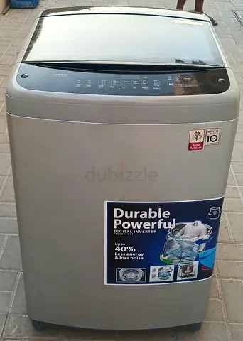 Fully automatic LG 16kg topload washing machine, gray color, condition good working.