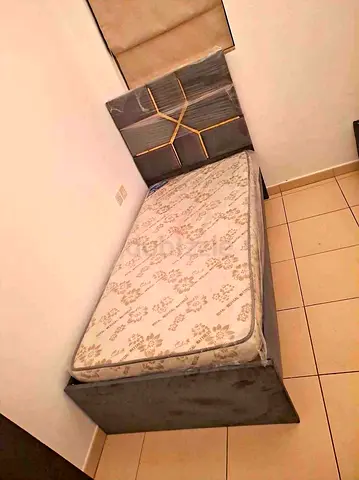 BRAND NEW SINGLE FABRIC BED WITH MATTRESS FOR SALE
